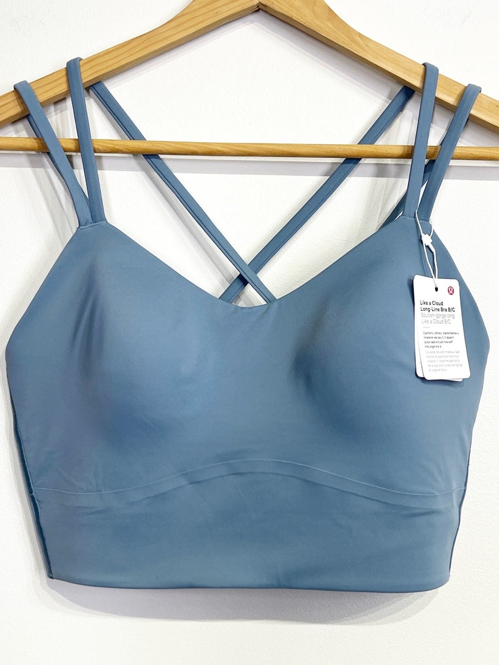 Lululemon Like a Cloud Longline Bra B/C Steel Blue Slate Size 10 NWT